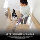 Shark PowerDetect Cordless Vacuum Cleaner, DuoClean Detect, Reverse Clean, Anti Hair Wrap Plus, Lightweight, 70 Min Runtime, Crevice & Multi-Surface Tools, Flexible, Handheld Mode, Purple IP1251UK