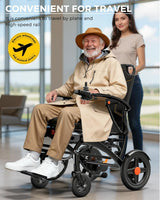 Ultra Lightweight Foldable Electric Wheelchair, 18+ Mile Range, Carbon Fibre & Aluminium Frame, Portable All-Terrain Power Chair
