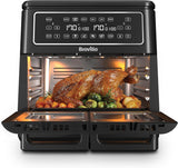 Breville Halo Flexi Air Fryer & Large Mesh Tray | Digital Dual Air Fryer Oven | 11L: Serves 10+ | Fry, Bake, Grill, Roast & Reheat | 2400 W | Save £65 a Year on Energy Bills* | Black [VDF138]