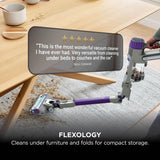 Shark PowerDetect Cordless Vacuum Cleaner, DuoClean Detect, Reverse Clean, Anti Hair Wrap Plus, Lightweight, 70 Min Runtime, Crevice & Multi-Surface Tools, Flexible, Handheld Mode, Purple IP1251UK
