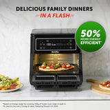 Breville Halo Flexi Air Fryer & Large Mesh Tray | Digital Dual Air Fryer Oven | 11L: Serves 10+ | Fry, Bake, Grill, Roast & Reheat | 2400 W | Save £65 a Year on Energy Bills* | Black [VDF138]