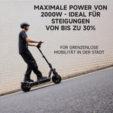 Electric Scooter with Road-Legal Certification, 80km Eco Mode Range, Dual Hydraulic Suspension, 130kg Load Capacity