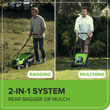 40V Cordless Lawn Mower with Batteries, Charger & 40L Grass Collection Bag
