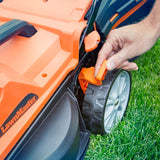 24V Cordless Lawn Mower with Battery, Fast Charger & Rear Roller
