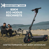 Electric Scooter with Road-Legal Certification, 80km Eco Mode Range, Dual Hydraulic Suspension, 130kg Load Capacity