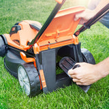 24V Cordless Lawn Mower with Battery, Fast Charger & Rear Roller