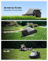 Robotic Lawn Mower for Gardens Up to 800m², Wire-Free Vision Navigation, 3D Obstacle Avoidance